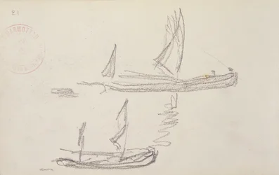 Étude pour la série de Londres, bateaux sur la Tamise